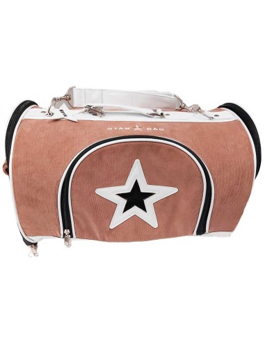 Bolso para transporte de perros en pana marrón con estrella