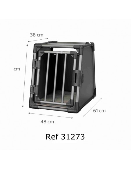 Transportín para perros de aluminio estable, seguro y muy silencioso