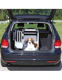 Transportín de perro para coche de aluminio
