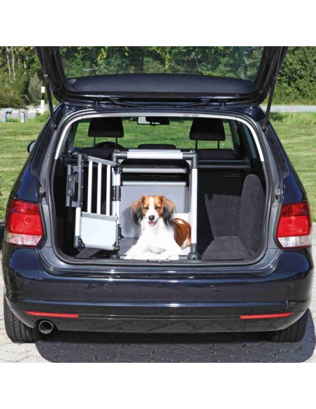 Transportín de perro para coche de aluminio