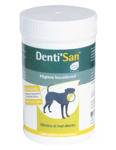 DENTISAN en polvo para eliminar el mal aliento y el sarro en los perros