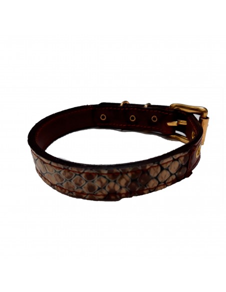Collar de piel Serpiente oscuro de Lucas & Lola