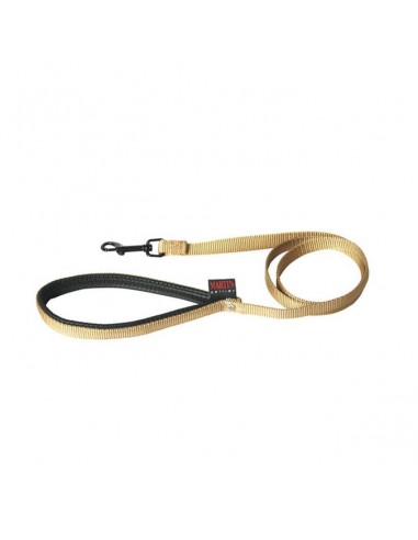 Correa para perro nylon beige con empuñadura acolchada
