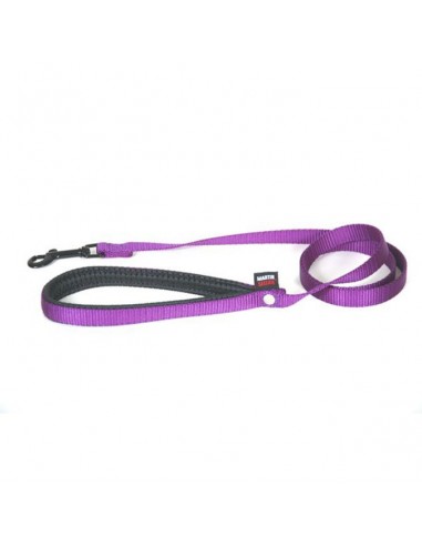 Correa para perro nylon malva con empuñadura acolchada