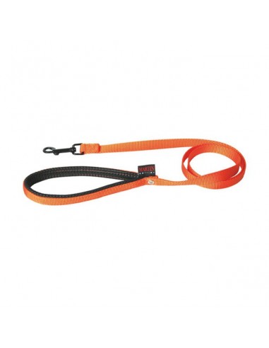 Correa para perro nylon naranja con empuñadura acolchada