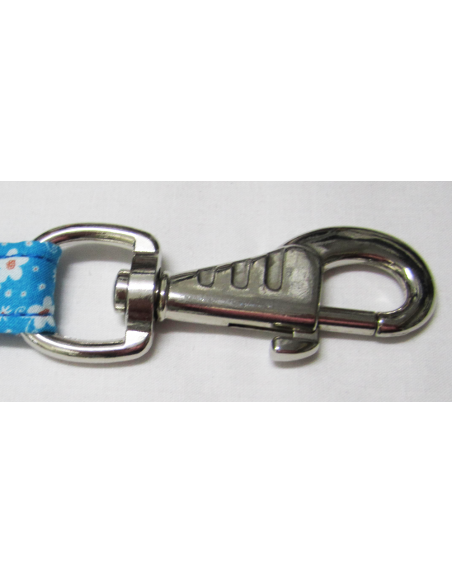 Correa para perro de tela rosa con flores