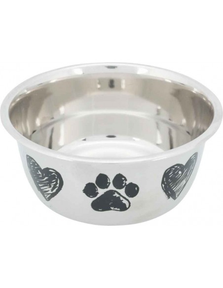 comedero perro acero inoxidable decorado