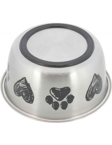 comedero perro acero inoxidable decorado