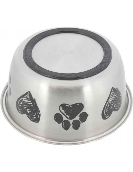 comedero perro acero inoxidable decorado