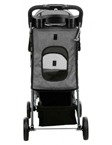 Cochecito para transporte de perros en aluminio y nylon gris