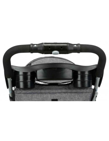 Cochecito para transporte de perros en aluminio y nylon gris