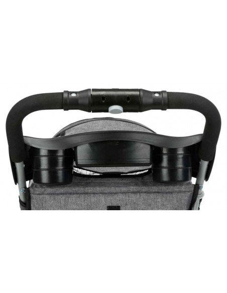 Cochecito para transporte de perros en aluminio y nylon gris