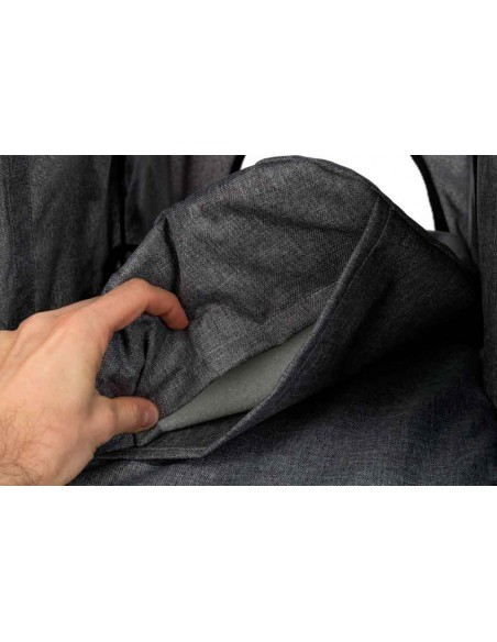 Cochecito para transporte de perros en aluminio y nylon gris