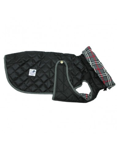 Abrigo acolchado para perros con cuello alto color Negro