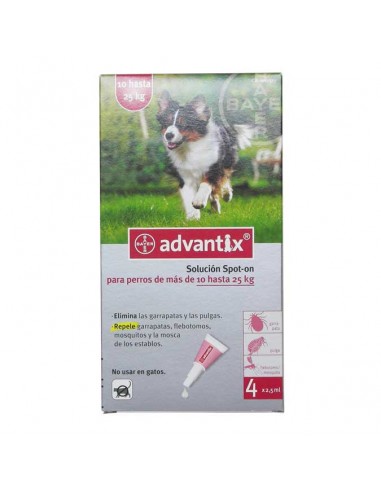 Pipeta advantix  para perros entre 10 y 25 kg
