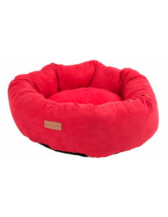 cama para perro redonda roja