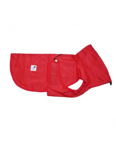 Impermeables para perros modelo Tortuga con cuello color Rojo