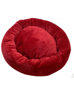 cuna perro terciopelo rojo