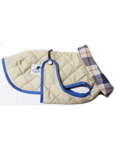 Abrigo acolchado para perros con cuello alto color Beige