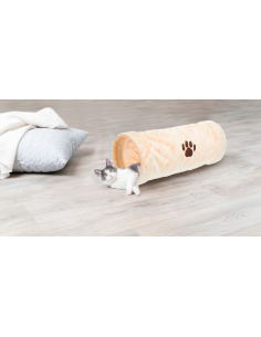 Túnel beige de juego para gato