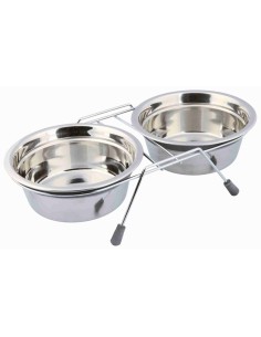 set comedero perro acero inox