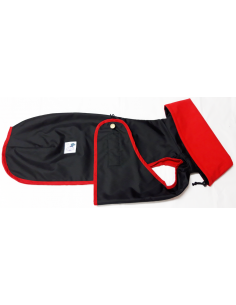 Abrigo impermeable negro con forro polar técnico para perro