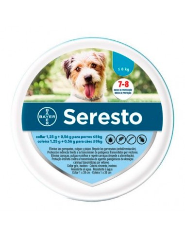 Collares antiparasitarios para perros Seresto menores 8 kg