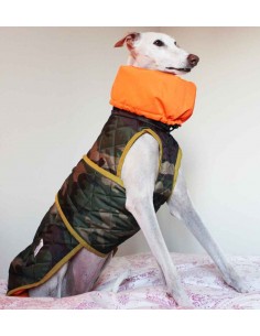 Abrigo impermeable acolchado para galgo de camuflaje