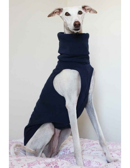 Ropa para perro forro polar para galgo color azul