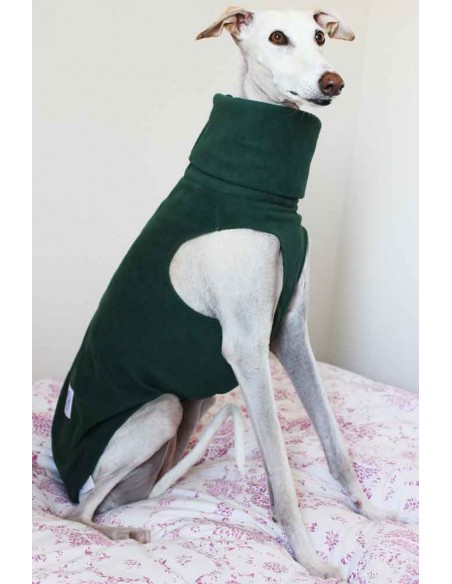 Ropa para perro forro polar para galgo color verde oscuro Ropa para perro forro polar para galgo color verde oscuro