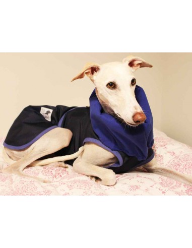 Abrigo Impermeable azul marino con forro polar para galgo
