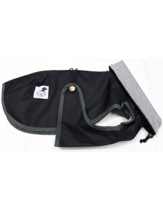 Impermeable negro con forro algodon para perro