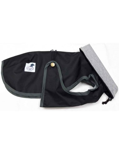 Impermeable negro con forro algodon para perro