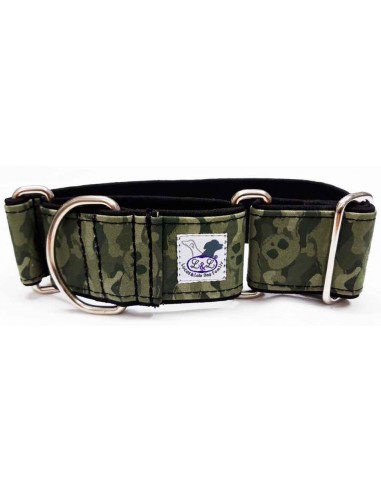 Collar galgo en tela loneta camuflaje calaveras