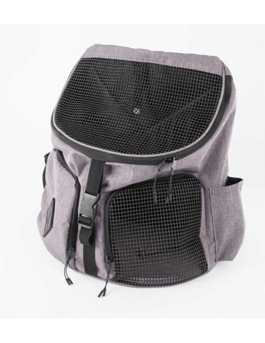 Mochila para transporte de perro color gris