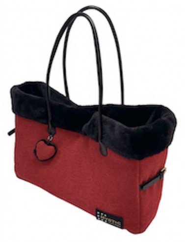 bolso transporte de perro burdeos