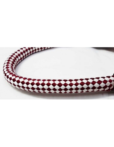 Correa para perro cordón tipo cuerda gruesa granate blanca