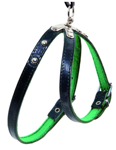 Arnés para perro de piel forrado con fieltro