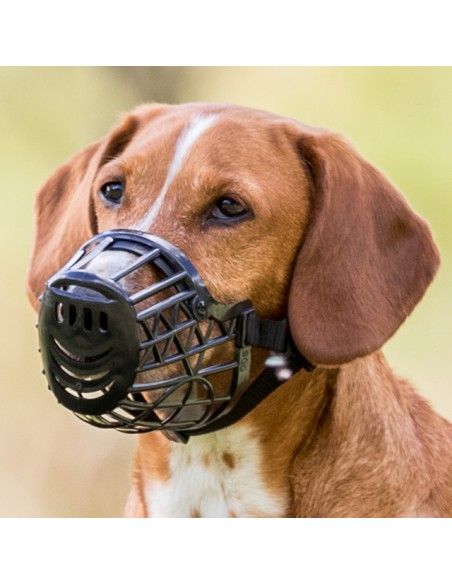 Bozal de plástico con cintas ajustables de nylon