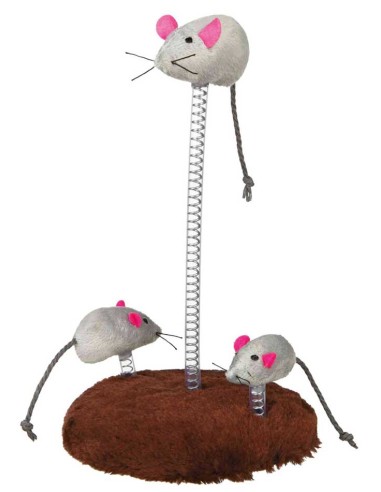 Juego para gatos, ratones con muelle, Trixie