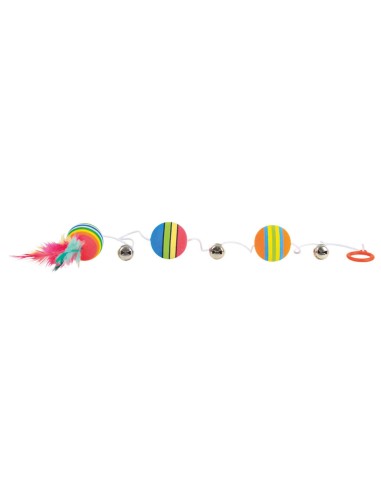 Juguete elástico para gatos, 3 pelotas arcoiris, Trixie