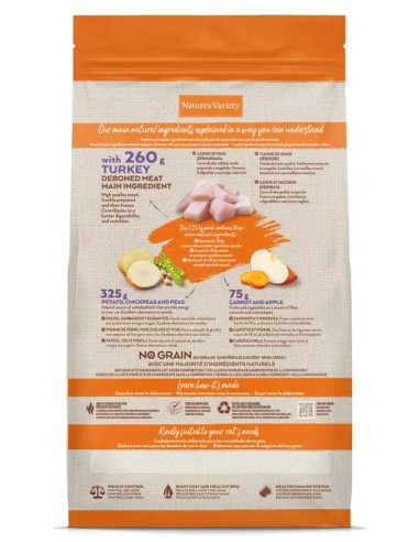 Nature's Variety Original No Grain pavo para gato esterilizado