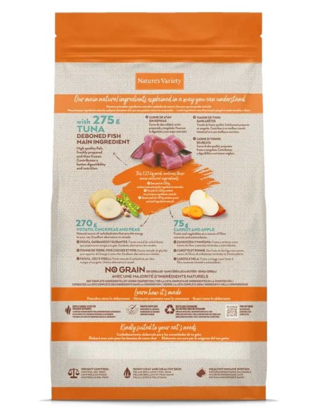 Nature's Variety Original No Grain atún para gato esterilizado