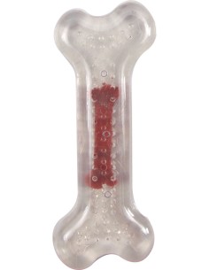 Hueso transparente para perro TPR Flamingo sabor ternera