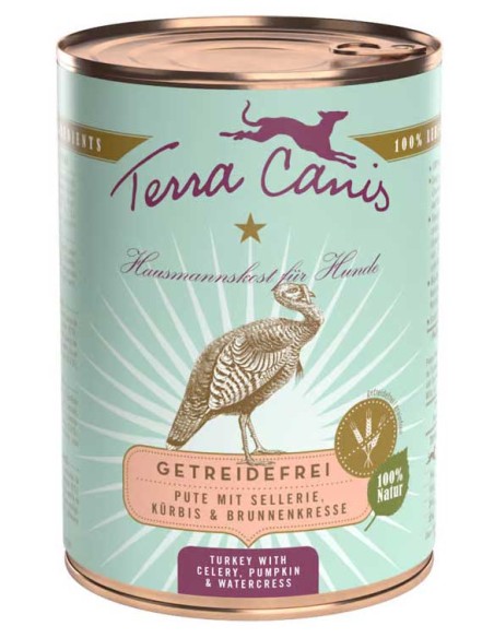 Terra Canis Grain Free Pavo con Apio, Calabaza y Berros
