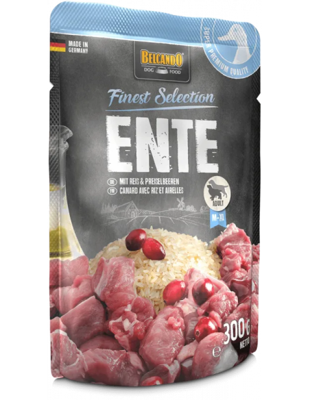 Pouches para perro, Belcando Finest Selection Pato con arroz y arándanos