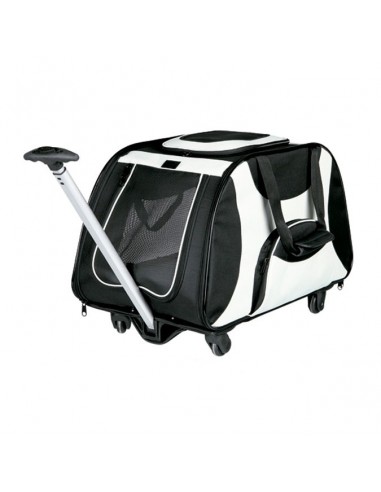 Trolley para transporte de perros en nylon alta resistencia negro y gris