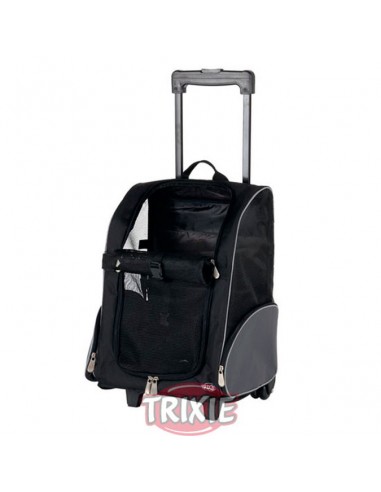 Trolley-Mochila para transporte de perros en nylon negro