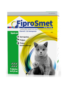 Fiprosmet Pipetas antiparasitarias para gatos 6 pipetas, Fatro Ibérica