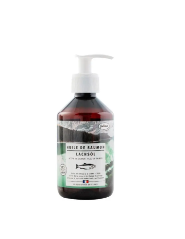 Aceite comestible de salmón para perros y gatos, Bubimex
